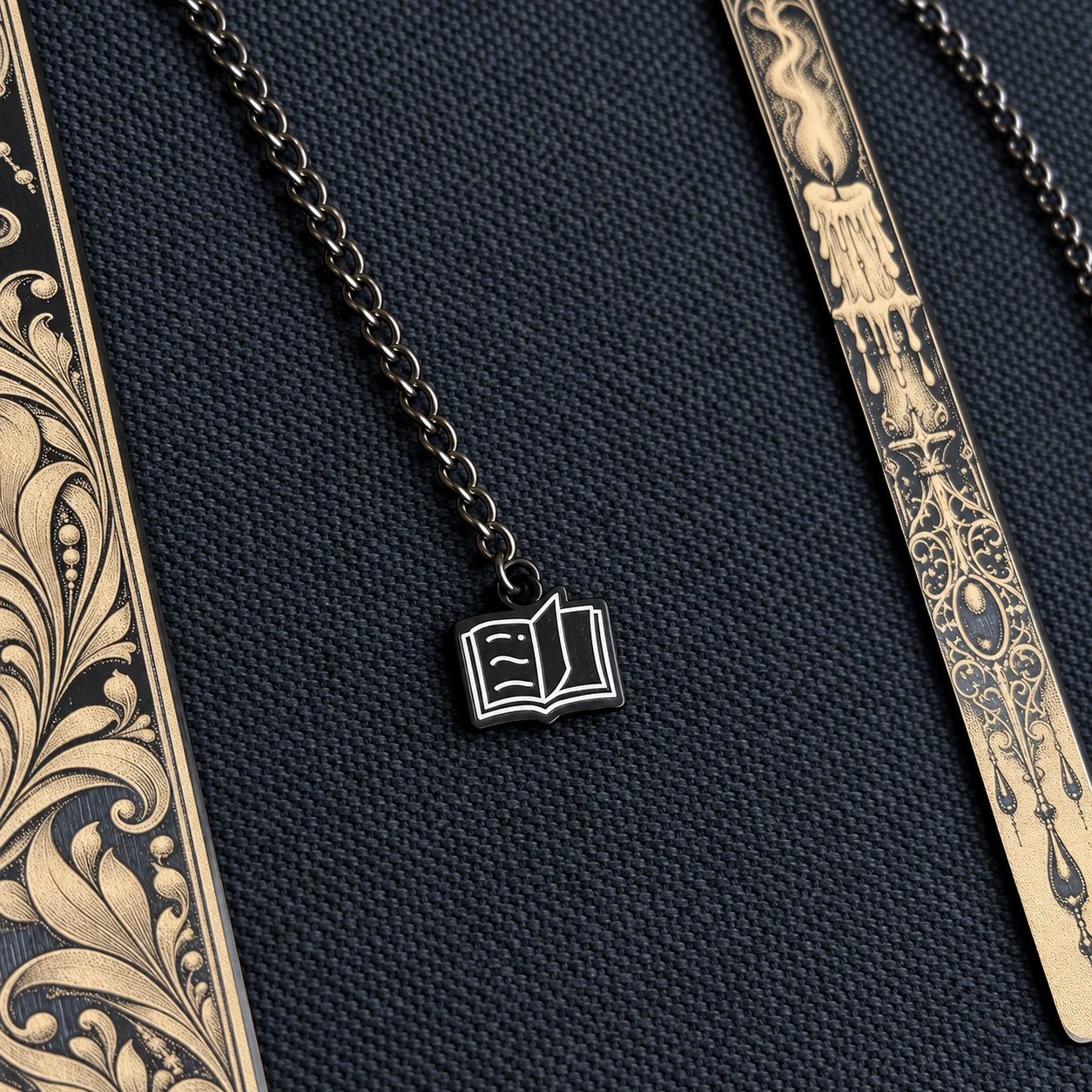 Metal bookmark with crystals